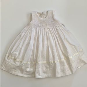Strasburg white cotton smocked dress